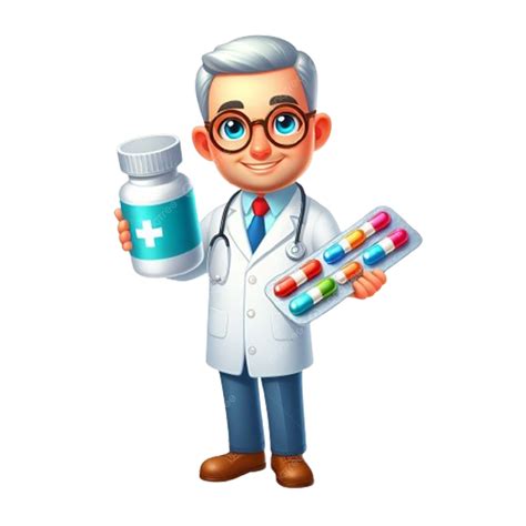 Cartoon Pharmacist Or Doctor Art, Pharmacist Or Doctor Art, Cartoon Pharmacist Art PNG ...