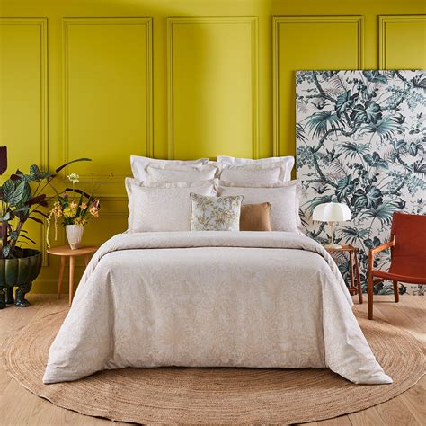 Yves Delorme Faune Bed Collection | Luxury Damask Duvet Cover & Sheets