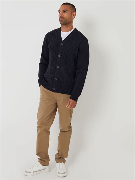 Buy Threadbare Blue Cable Knit Detail V-Neck Cardigan from Next India