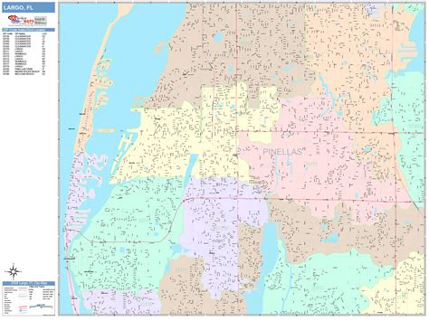 Largo Florida Wall Map (Color Cast Style) by MarketMAPS - MapSales