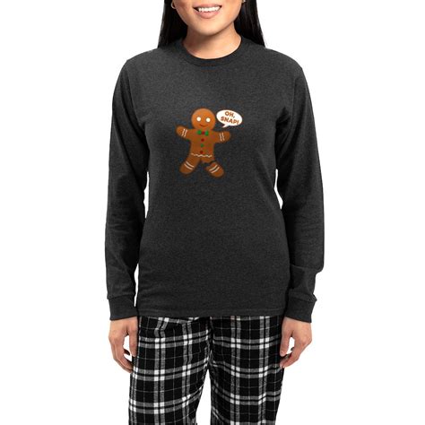 CafePress - Oh Snap Gingerbread Man - Women's Long Sleeve Charcoal Gray ...