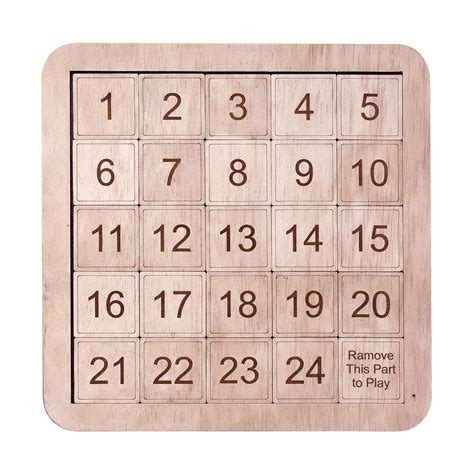 Woodycraft Wooden Number Slide 25 Puzzle for Kids and Adults, Brain ...