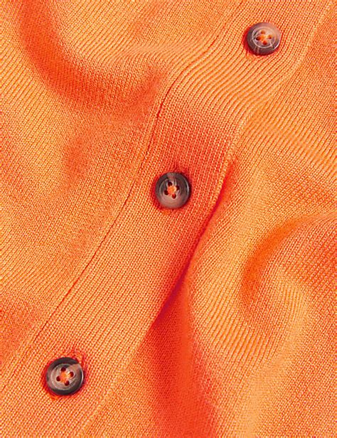 Buy Crew Neck Button Front Cardigan at Marks & Spencer