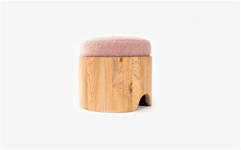 Kiko Stool Blush | Solid Oak Wood Stool for Living Room | Bedside ...