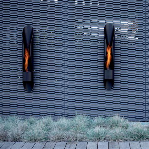 Modern Wall Biofireplace in Tubular Design Steel