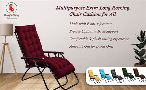 Mom's Moon Cotton Multipurpose Extra Long Rocking Chair Cushion For ...