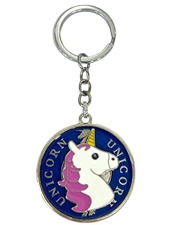 AUGEN Premium Rotating Unicorn Blue Stainless Steel Keychain Metal For ...