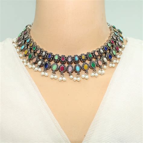 RATNA SHREE NECKLACE SET-MULTICOLOUR – Navraee By Jaipur Jewels Shop