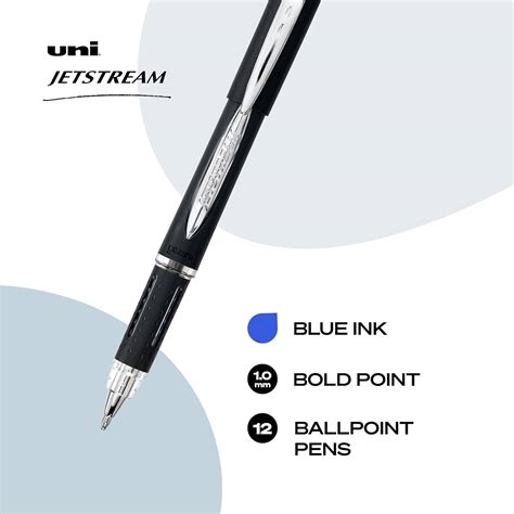 Uniball Jetstream Ballpoint Pens, Bold Point (1.0mm), Blue, 12 Count ...