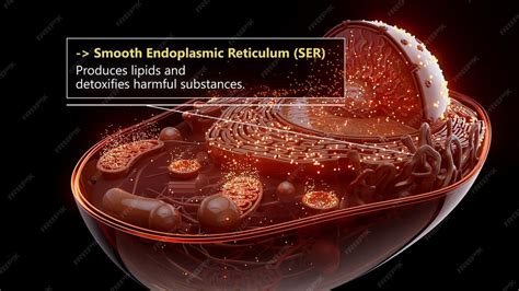 3d illustration of the smooth endoplasmic reticulum producing lipids ...