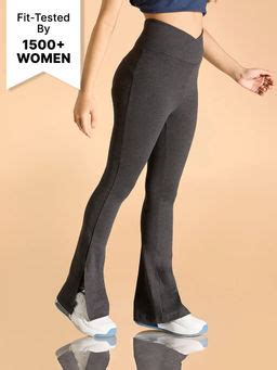 Buy Criss-Cross Cotton Flare Pants With Slit At Ankle Online