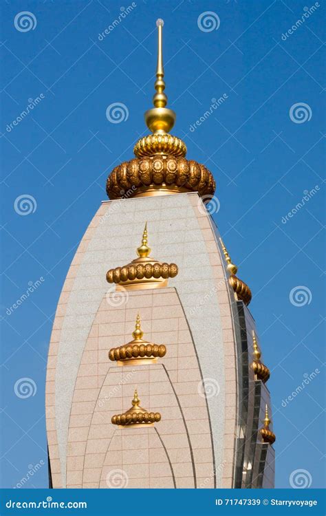 Dome of the Hindu Temple Radha Madhav Dham Stock Image - Image of ...
