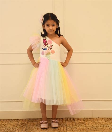 Shop Pastel Net Layer Dress for Girls Online – FayonKids