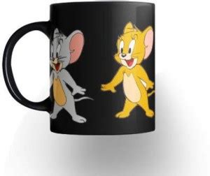 CHARMING Tom & Jerry RT6 Cartoon Printed 11 oz Black Ceramic Coffee Mug ...