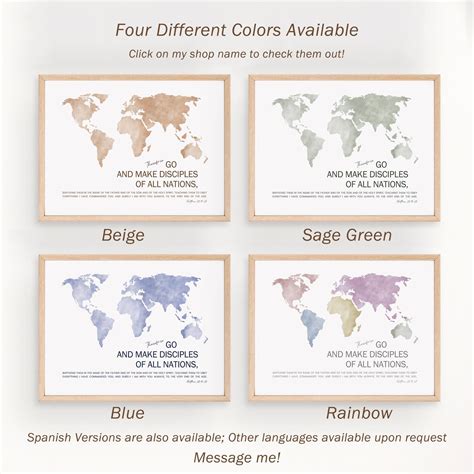 The Great Commission Bible Verse Printable Wall Art, Matthew 28:19-20 ...