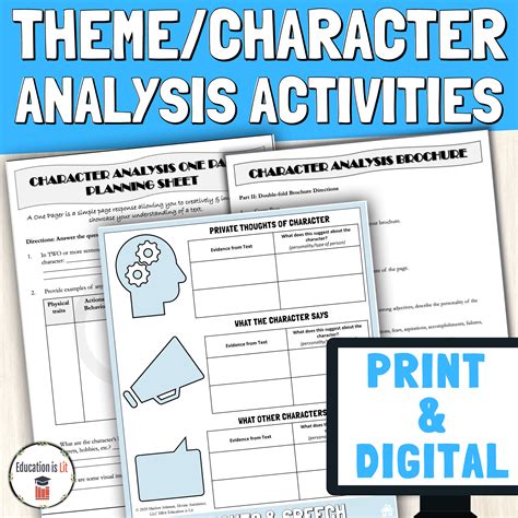 Literary Analysis Activities Middle & High School for Theme and ...
