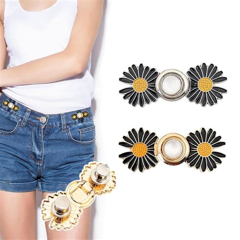 2 Sets Pant Waist Tightener, Detachable Jean Buttons for Loose Jeans ...