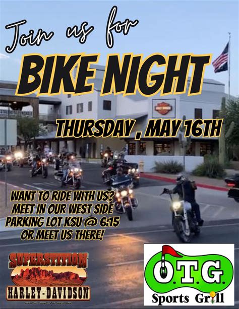 Ride with SHD® to Bike Night at O.T.G Sports Grill , Superstition ...