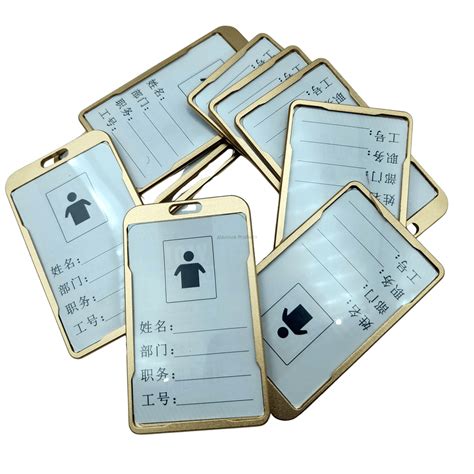Golden Metal ID Card Holder Aluminium Card Holder ID Card Badge ...