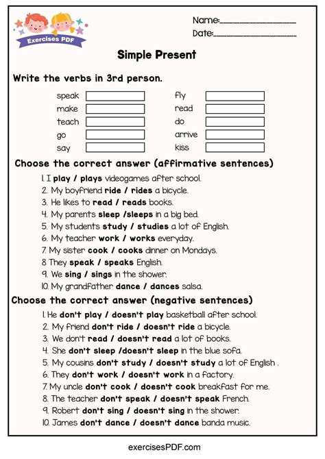 Image result for Present Simple Grammar Worksheets
