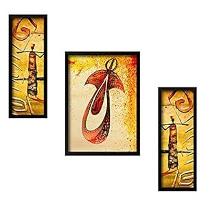 Paper Plane Design Modern Art Framed Painting Set of 3 Pieces (14 in x ...
