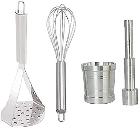 Stainless Steel Kitchen Combo Set of Potato Vegetables Pav Bhaji Masher ...