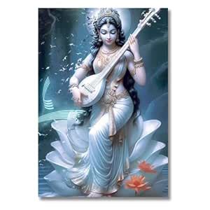 Saraswati Maa | Hindu Goddess Posters for Wall | A3 and A4 sizes | 400 ...