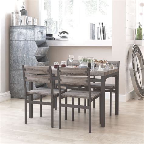 Grey kitchen table | Kitchen dinette sets, Rustic dining table set ...