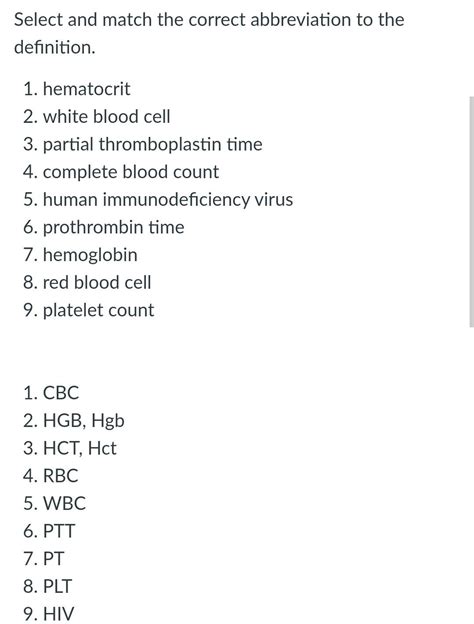 Abbreviation For Hematocrit