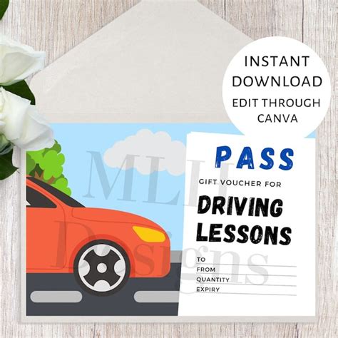 Image result for Driving Lessons Gift Voucher Template