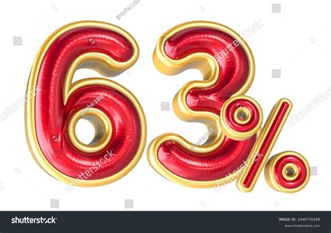 3d Render Percentage Number 63 Stock Illustration 2446776189 | Shutterstock