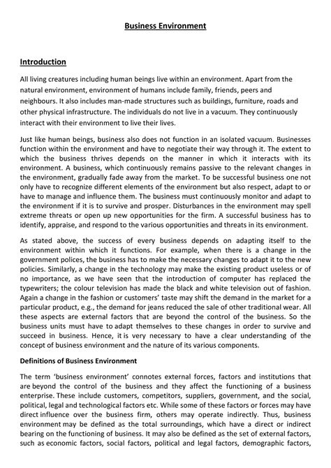 Introduction, definition, concept & features of Business environment ...