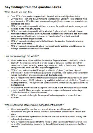 Questionnaire Report Example 的图像结果