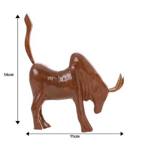 Buy Wooden Figurine: Bull Table Decor by Sowpeace