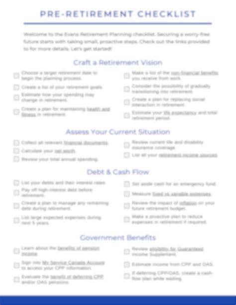 Checklist for Retirement 的图像结果