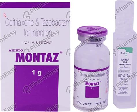 Buy Montaz 1gm Dry Vial Of 1 Powder For Injection Online at Flat 15% ...