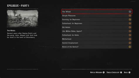 All Level Checklists in Red Dead Redemption 2 - Hold to Reset