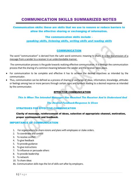 Image result for Communication Skills Lecture Notes PDF