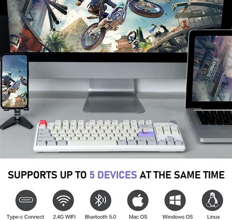 Buy EPOMAKER CIDOO ABM084 TKL हॉट Swappable RGB 2.4Ghz / ब्लूटूथ 5.0 ...