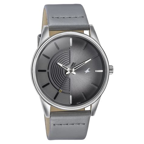Buy Online Fastrack Stunners Quartz Analog Grey Dial Grey Leather Strap ...