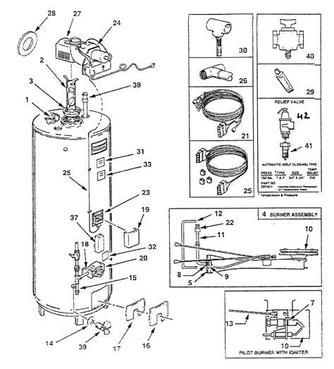 Easy-to-understand GE gas water heater parts diagram