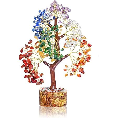 Buy PREK Crystals Gemstones, Seven Chakra Crystal Tree Good Luck Show ...