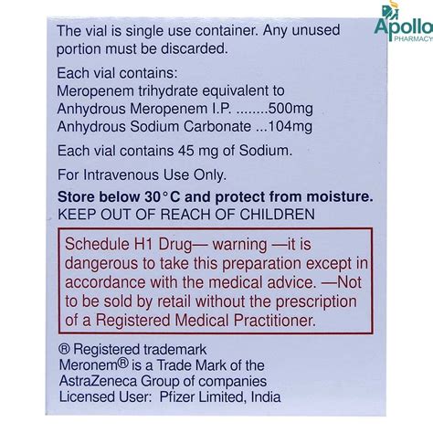 Meronem 500 mg Injection Price, Uses, Side Effects, Composition ...