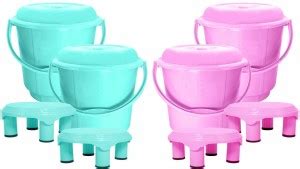 Wonder Plastic Prime Bucket 25 LT With Lid & Patra For Home, 4 Pc, 25 ...