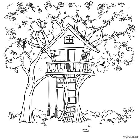 Printable Tree House Coloring Pages
