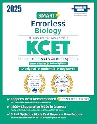 Universal Books Smart Errorless Biology KCET -2025 | Complete Class 11 ...