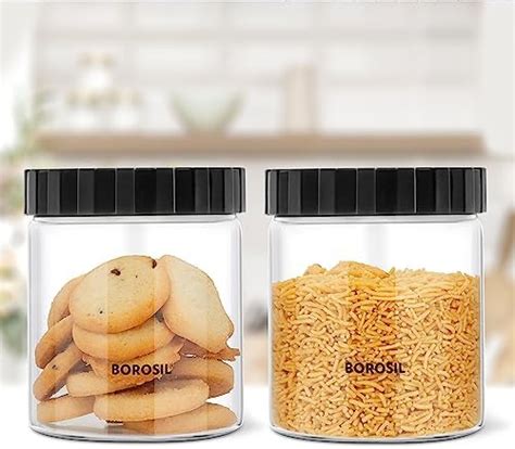 Buy Borosil Endura Glass Jar with PP Lid, Set of 2 (600 ml Each) Air ...