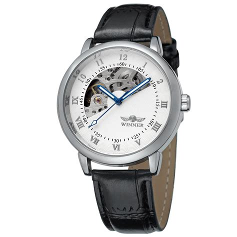 Buy Forsining Men's Automatic Movement Skeleton Leather Strap ...