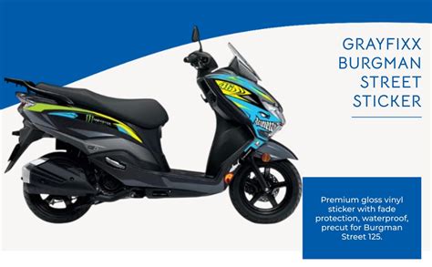 Grayfixx Self-Adhesive Wall Half Body Sticker for Burgman Street 125 ...