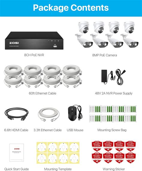 Buy ZOSI 4K 8CH Spotlight PoE Security Camera System, 8pcs 4K Outdoor ...